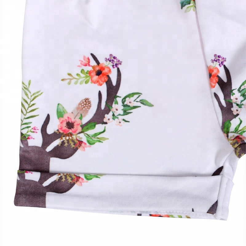 KY-MDK-014-1 Wholesale infant printed deer short pants fashion comfort elk cartoon short for baby silk milk infant shorts for sale