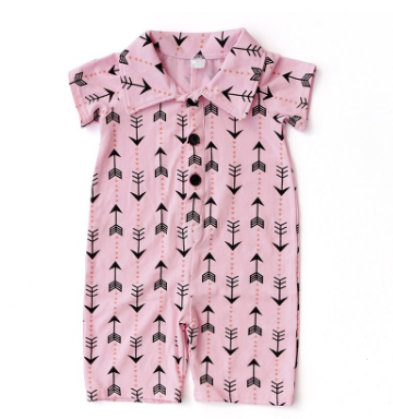 KY-LYK-009 Cheap Cotton Fabric Arrow Patterns Printed Infant Clothing Romper for sale