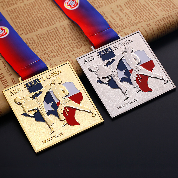 High quality Kick Boxing Sport Medal With Ribbon for sale