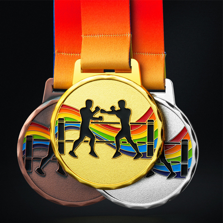 High quality Kick Boxing Sport Medal With Ribbon for sale