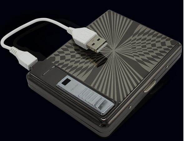 67220 Men Multi-functional USB charging lighter Cigarette Case for sale