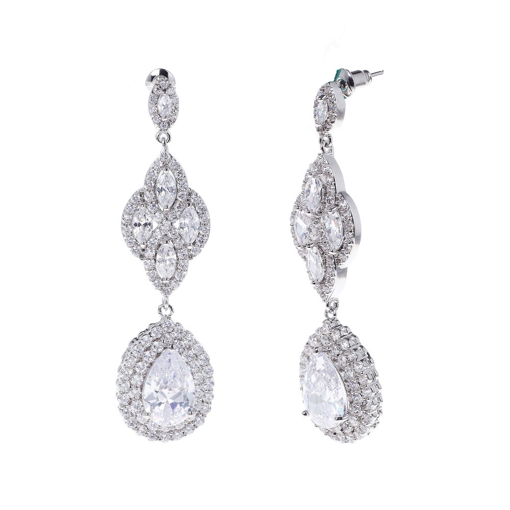 2016 newest Wedding 18k white gold classical luxury zircon wedding Fashion Earring for sale