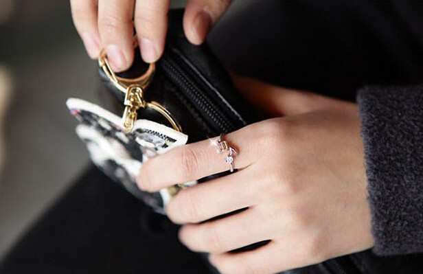 Wholesale Fashion Design Platinum Ring Musical Note Open Adjustable Ring for sale