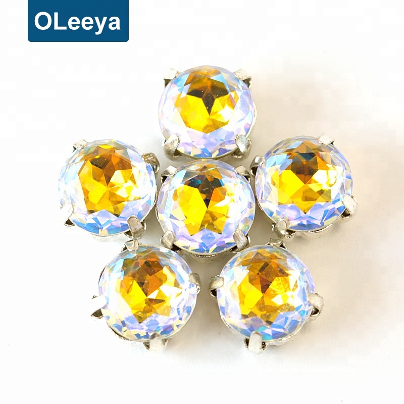 2018 New arrival glass rivoli sew on claw rhinestones for garment accessories and shoes bags sale