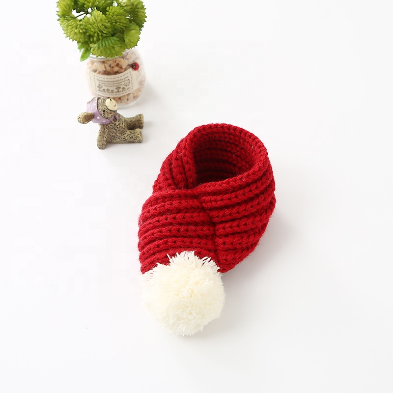 2018 Christmas new year cute pet accessories red Santa Claus pet dog cat collar scarf new pet dog holiday winter accessory for sale