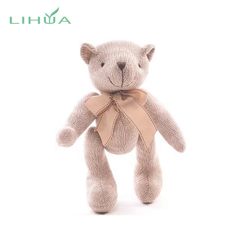 Custom Blue Knitted Plush Stuffed Long Legs Teddy Bear for sale