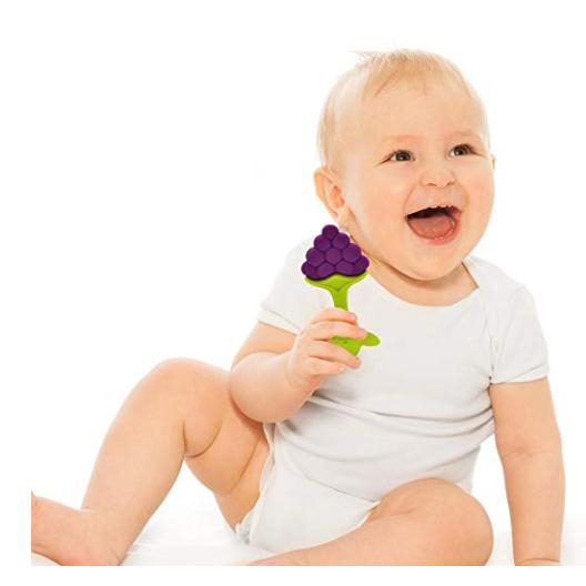 WF1270085 Baby Premium Sensory Teething Toy & Organic Cotton Bib Gift Set, Baby Gum Massager for sale