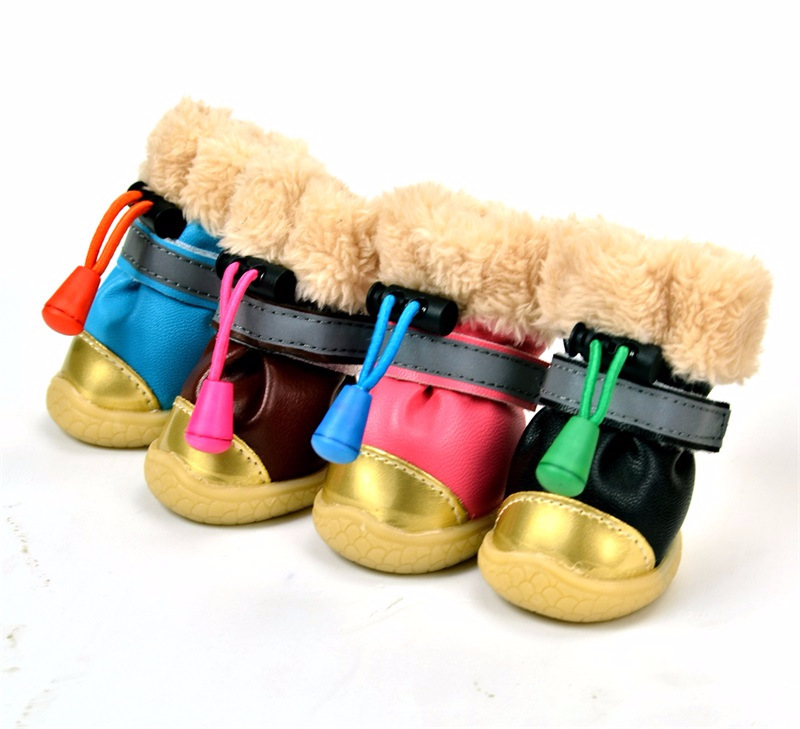 Multicolor Winter Warm PU Boots Dog Shoes sale