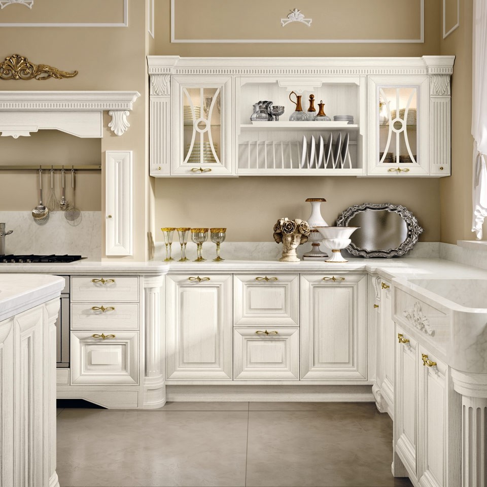 ASKS003 Luxury design flat pack solid wood modular kitchen cabinet for sale