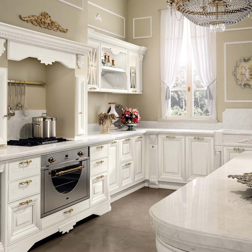 ASKS003 Luxury design flat pack solid wood modular kitchen cabinet for sale