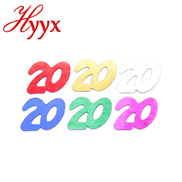 YXW200 HYYX New Customized 2018 New Spangle Number 20 Sequin Paillette