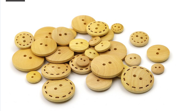 TM750 Hot new products boxwood material small nature 2 hole flatback wooden buttons for sale