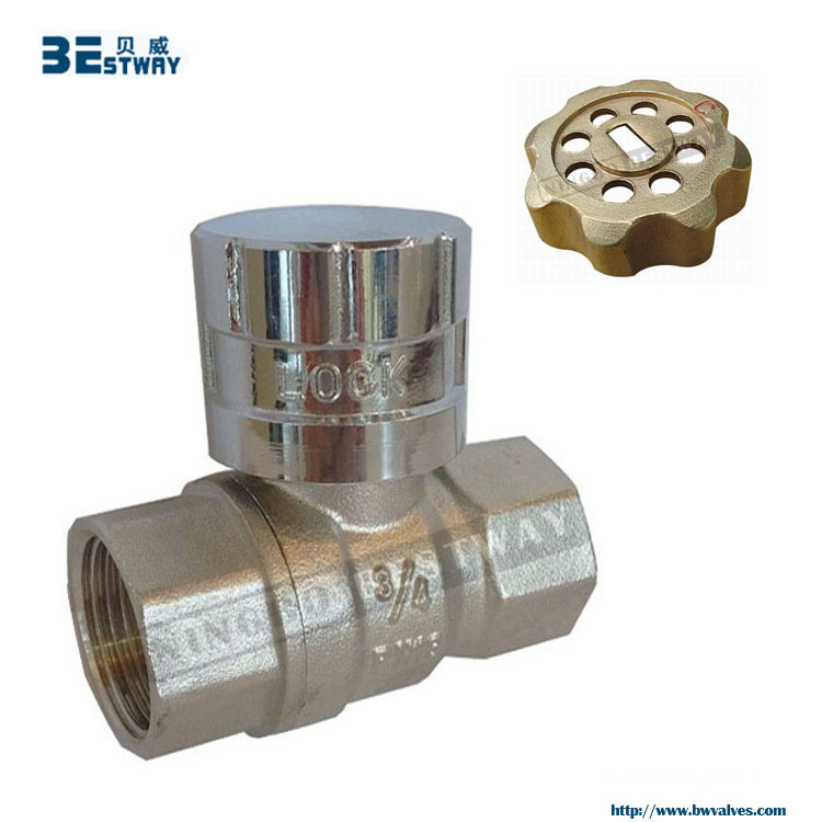 BW-L07 brass lockable valve for water meter for sale