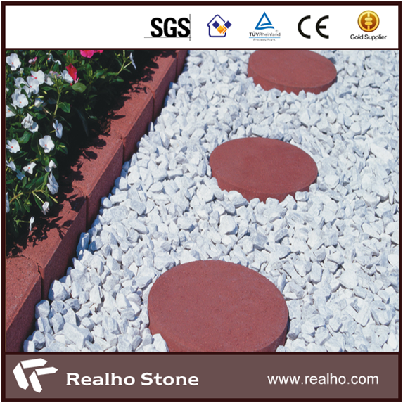 RH-CM-525 Crushed White Marble Gravel Chipped Stone for sale