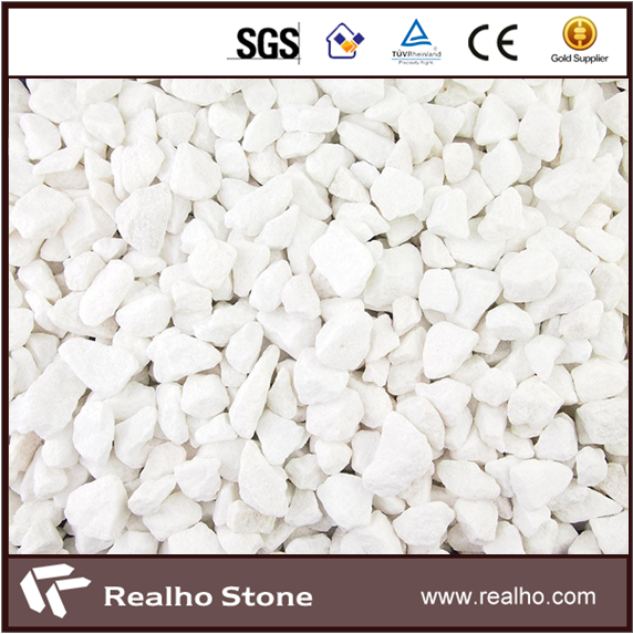 RH-CM-525 Crushed White Marble Gravel Chipped Stone for sale
