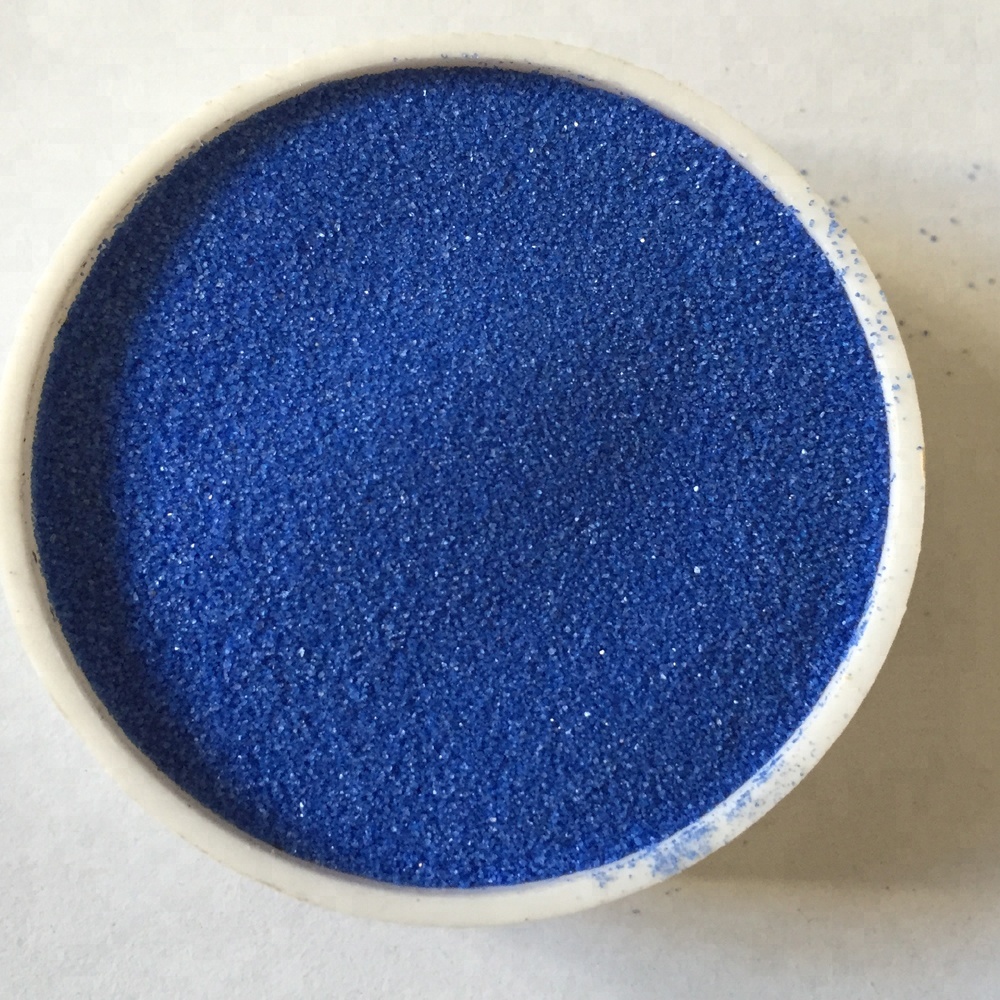 China factory 80-120 mesh fine colored blue sand for swimming pool for sale