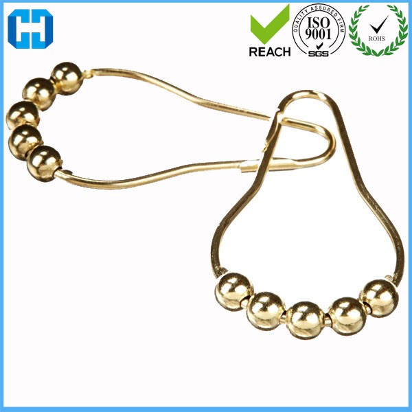 Hot Sale Nickle 5 Roller ball Shower Curtain Rings Curtain Hooks for sale