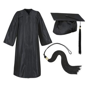 Wholesale preschool navy blue shiny kid graduation gown