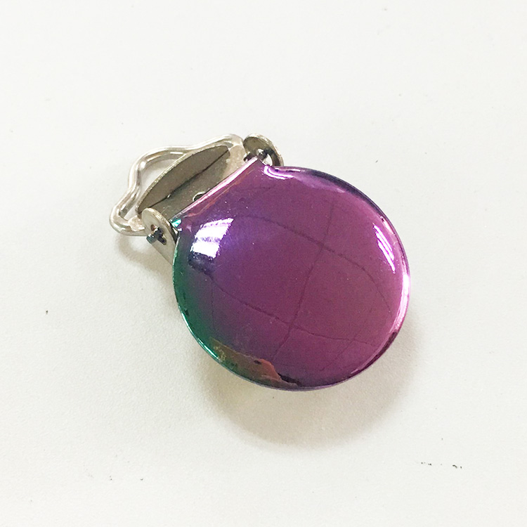 Rainbow color garment baby round metal suspender clip kids suspender clip for kids for sale
