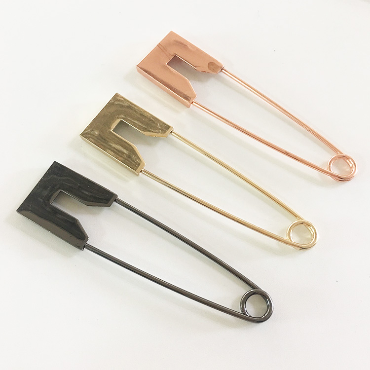 Rose gold color Beautiful safety pin large shape high quality metal safety pin for sale