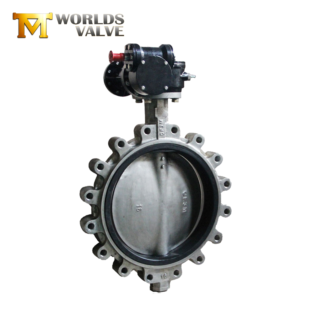 WORLDS DN40-DN1500 cast iron industrial application worm gear operated gear lug butterfly valve for sale