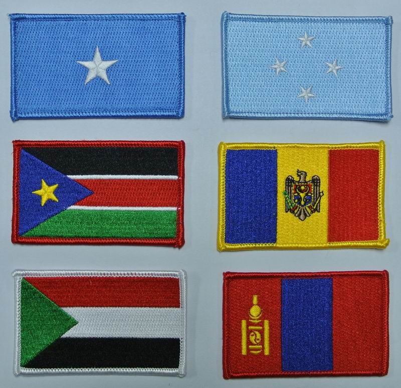 Factory supplier Custom cheap souvenir embroidery iron on country flag patch sale