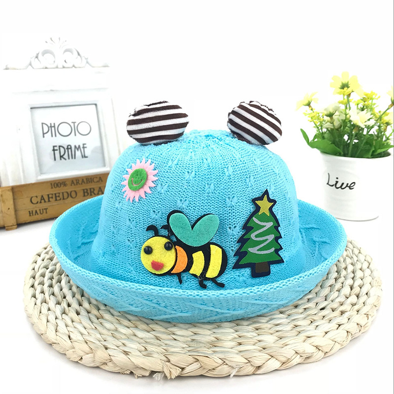summer beet breathable child cartoon baby hand made sun hat for sale