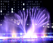 large pond pool  musical water fountain