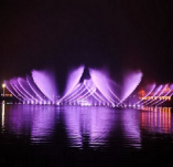 large pond pool  musical water fountain