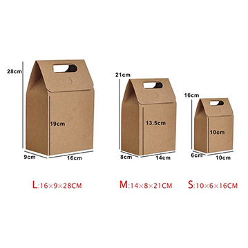 Kraft Paper Foldable Snacks Bags Candy Box Wedding Gifts Package size S