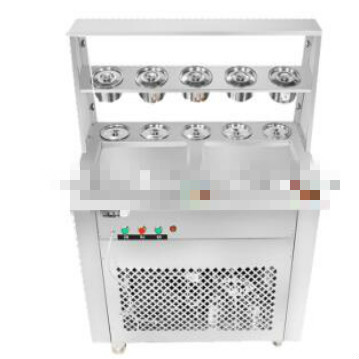 2017 Popular Hot Selling Double Pans Fry Ice Cream roll Machine with 10 Barrels