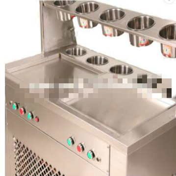 2017 Popular Hot Selling Double Pans Fry Ice Cream roll Machine with 10 Barrels