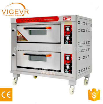 HOT SALE 2 Deck 4 Tray Commercial Pizza Bakery Gas Deck Oven with Baking Stone in Factory Price