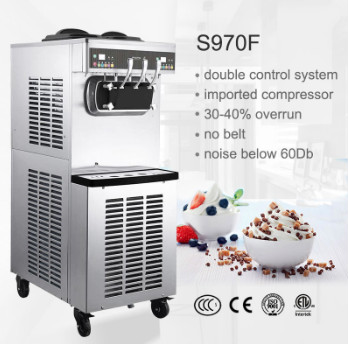 Pasmo three compressor CE ETL pre-cooling and agitator ice cream machine