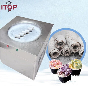 Single Pan Fried Ice Cream Roll Machine