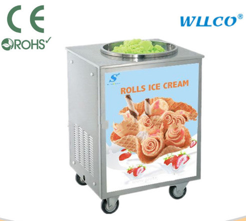 Square pan commercial thailand roll ice cream machine