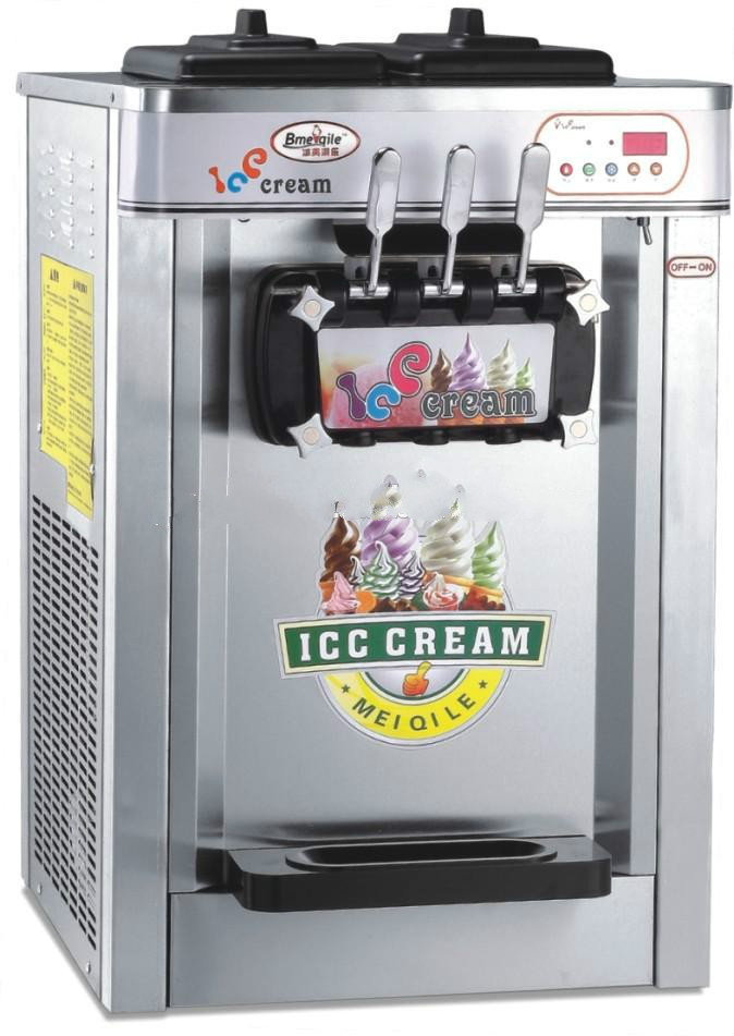 stainless steel soft ice cream machine with triple flavors
