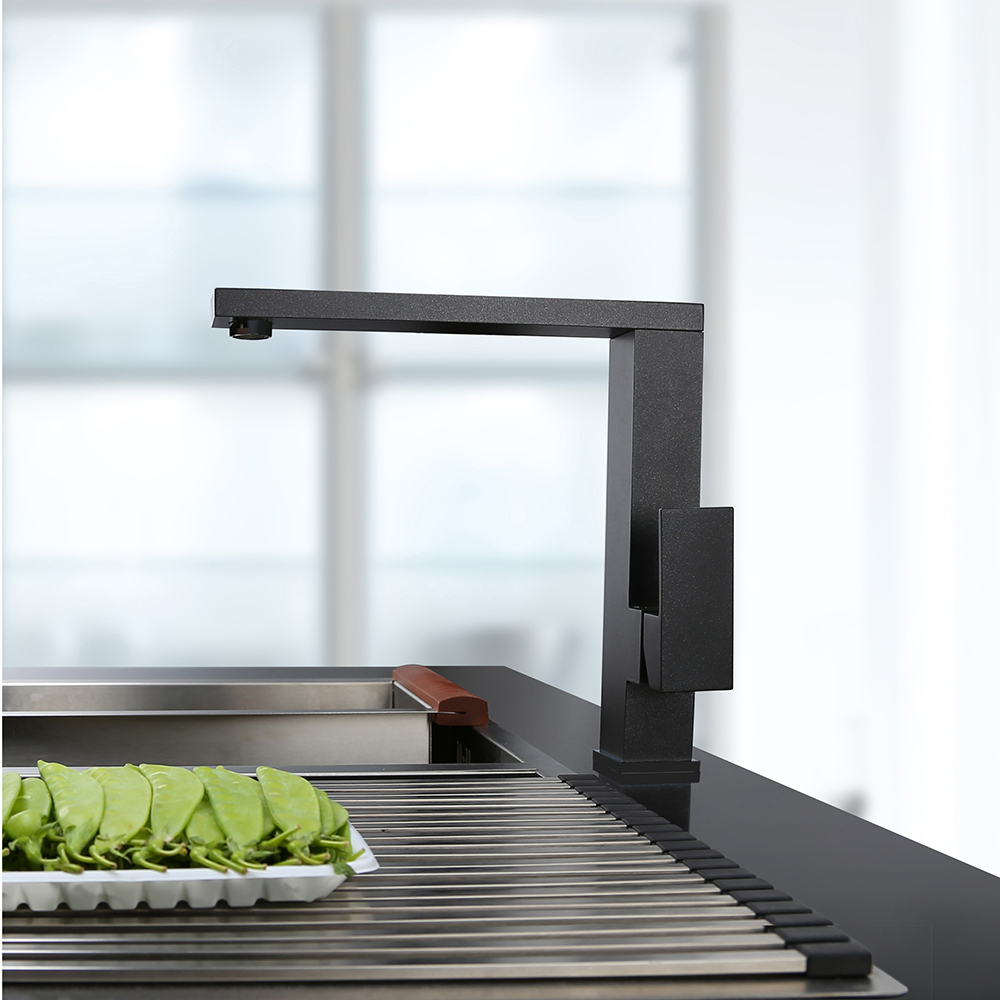 China sanitary ware high neck modern single handle water ridge ceramic cartridge brass cheap kitchen faucet