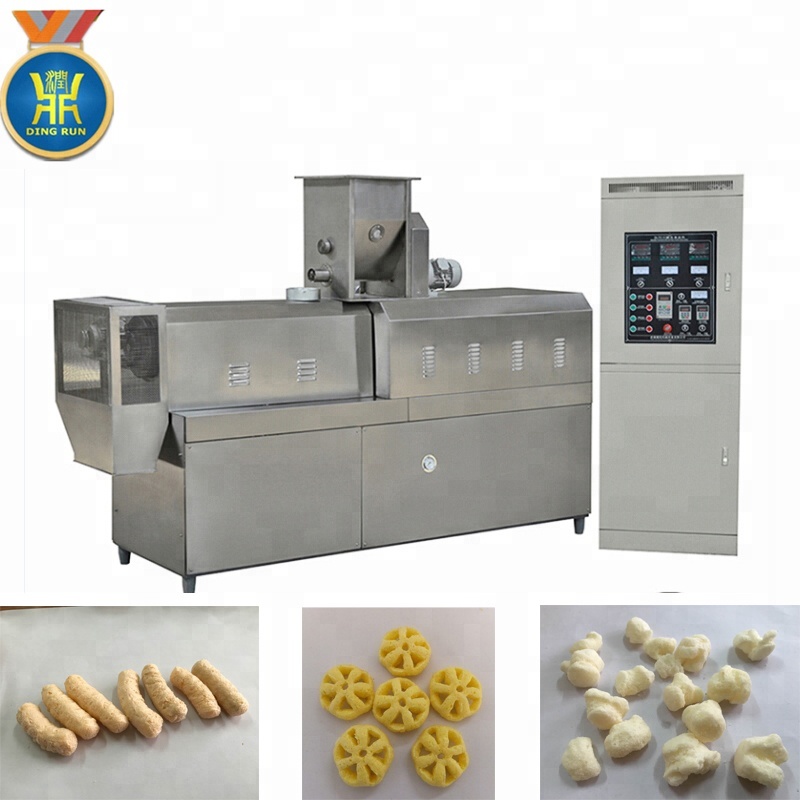 puffs cheese snacks processing extruder machine