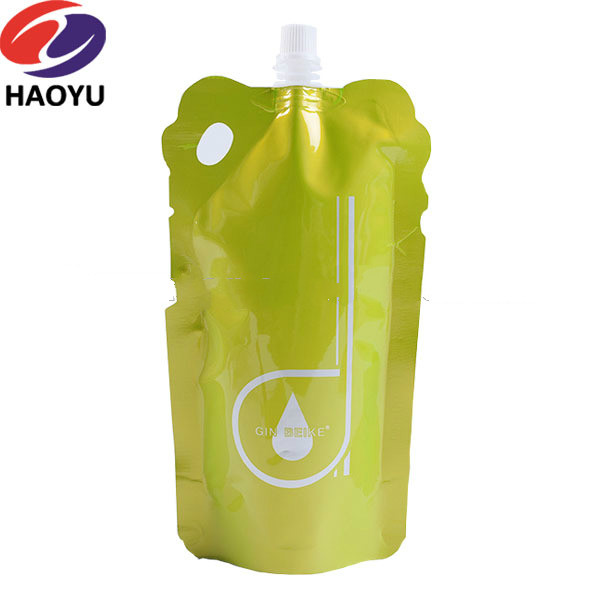 aluminum foil packaging bag printing stand up beverage drinking spout pouch