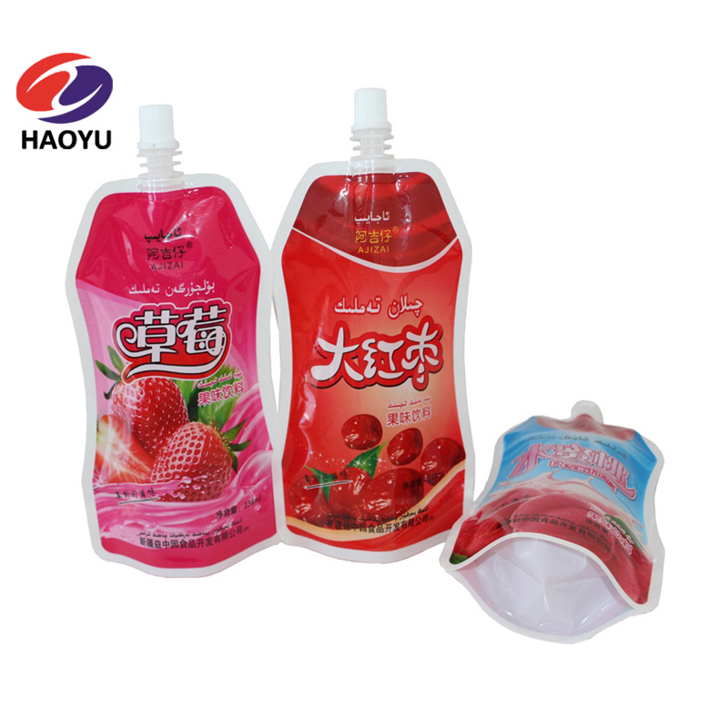 Stand up liquid bag beverage packaging juice beverage spout pouch