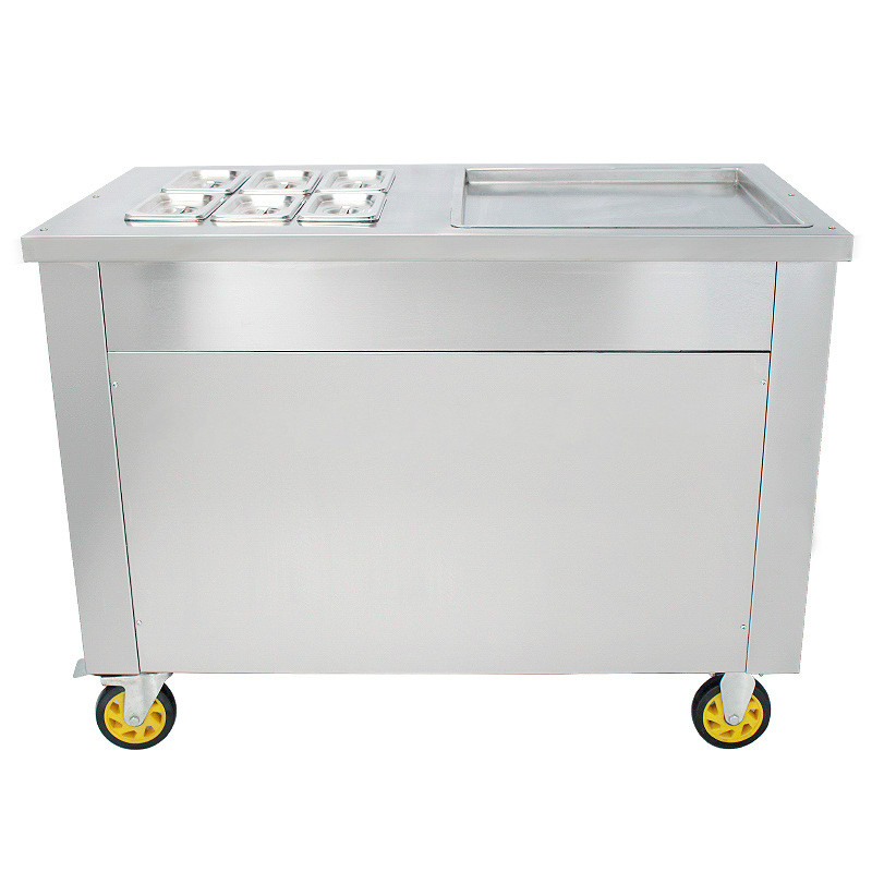 Flat Pan Fried Ice Cream Roll Machine With Small Barrel