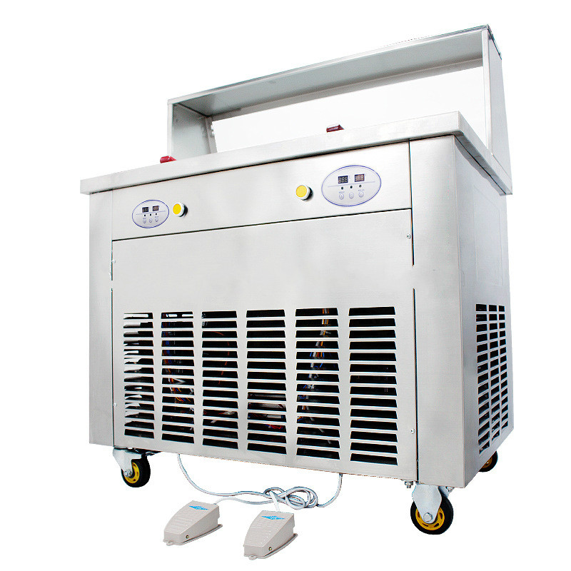 Temperature Control Double Pan Fried Ice Cream Roll Machine