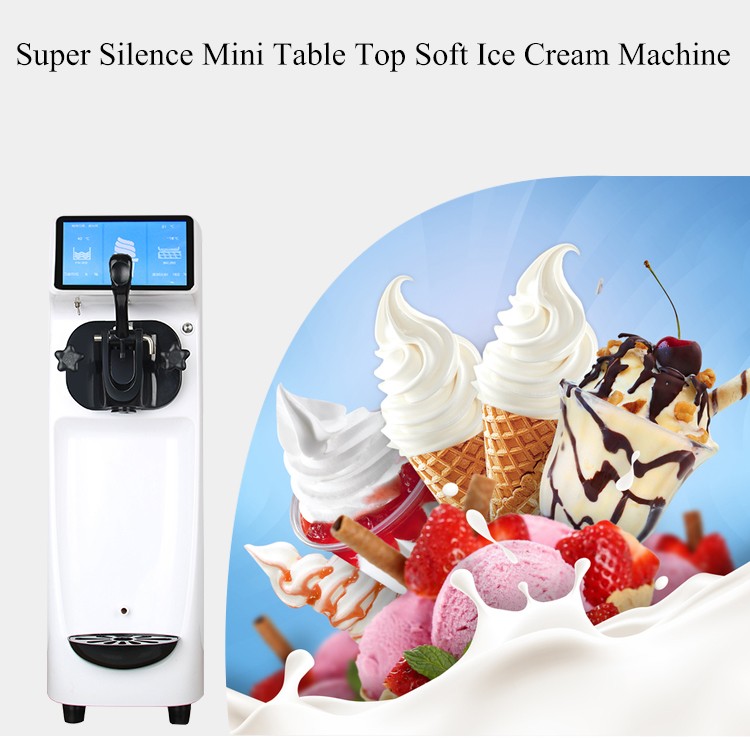 Single Flavor Super Silence Mini Desktop Soft Gelato Maker / Ice Cream Machine Commercial