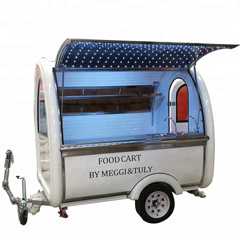 outdoor mobile grilling coffee crepe food vending cart BCF