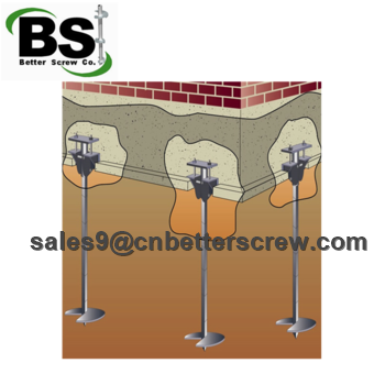 Square bar helical piles are used for stabilize the foundation