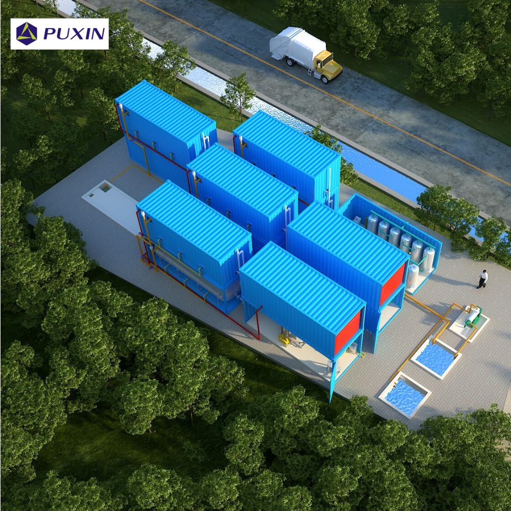 PUXIN 20FT container biogas reactor for large scale food waste treatment for sale