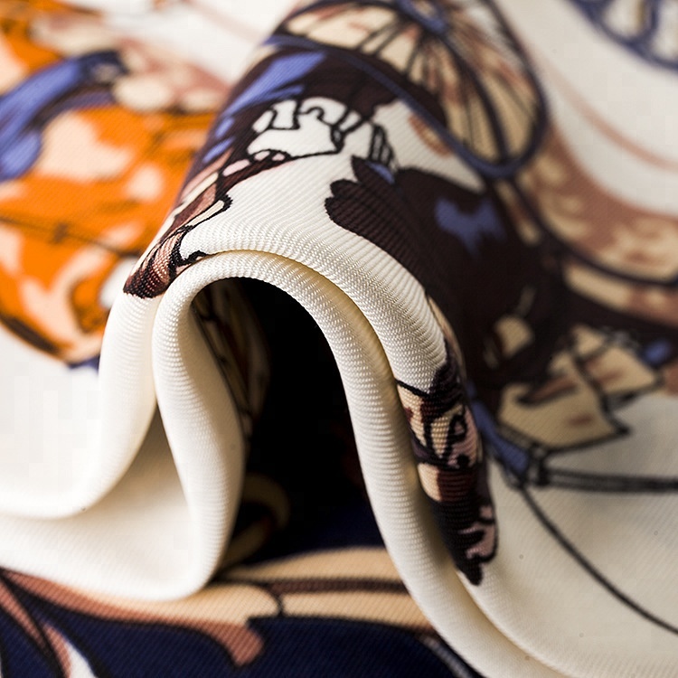 Fashion royal carriage travel map print headscarf Square bandana for women