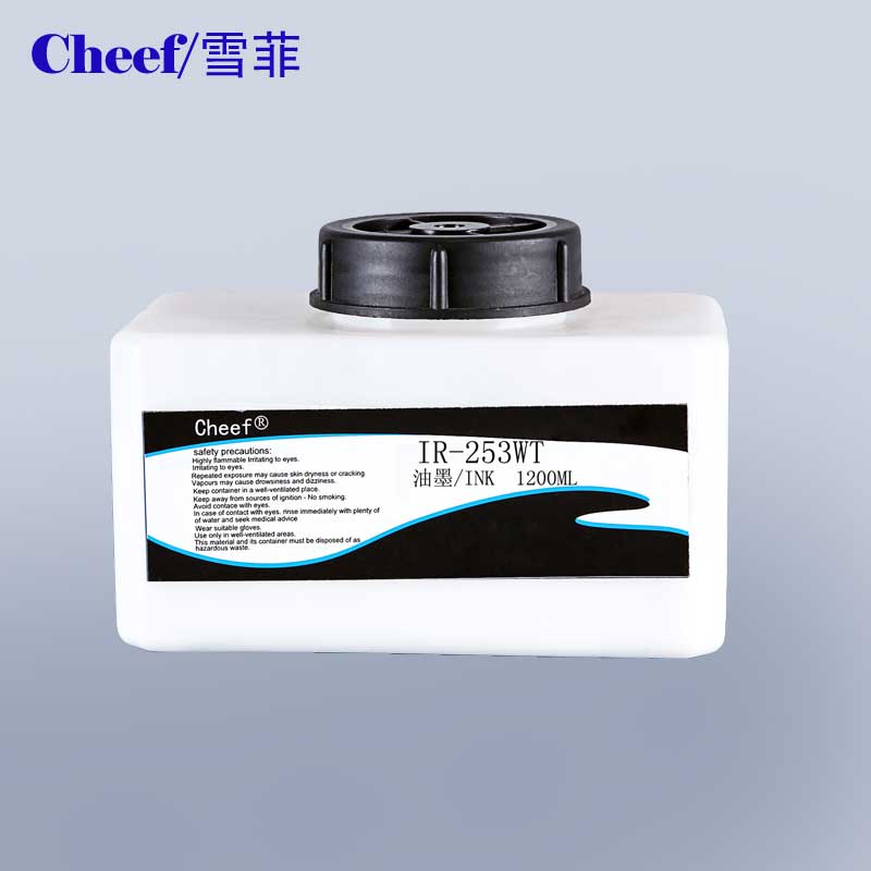 Universal white fast drying ink waterproof anti-migration compatible IR-253WTfor domino ink for domino cij inkjet printer for sale
