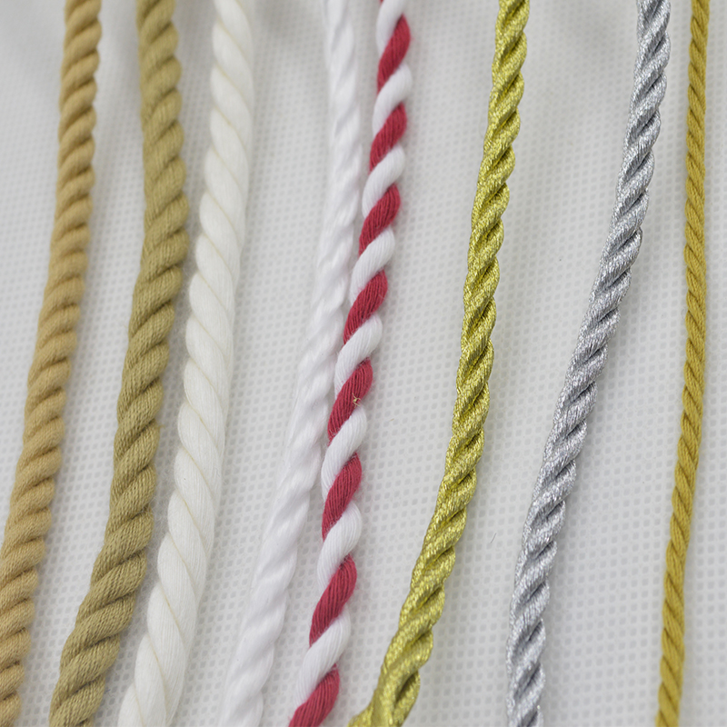 Factory produced 3d outdoor decorations colored cotton craft twisted rope for sale